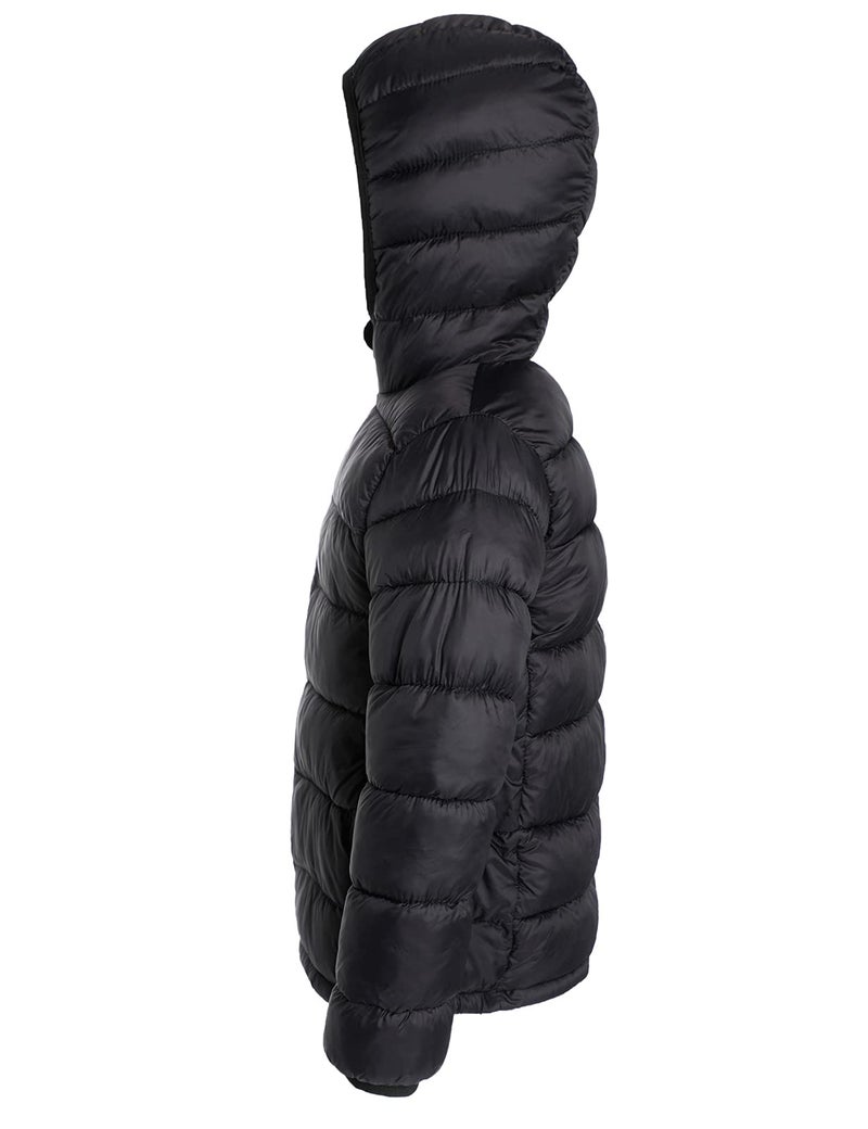 CECORC Boys Jackets, Hooded Puffer Jacket for Boy â€“ Lightweight and Packable â€“ Kids Outwear Insulated Coat, Black, 6 - Image 3